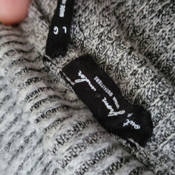 Out From Under Gray Ribbed Knit Long Sleeve Off the Shoulder Bodysuit - Picture 5 of 7